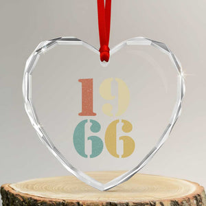 60th Birthday Heart Crystal Glass Ornament Classic Retro 1966 60 Year Old Gifts TS10 Transparent Glass 3'' Heart Print Your Wear