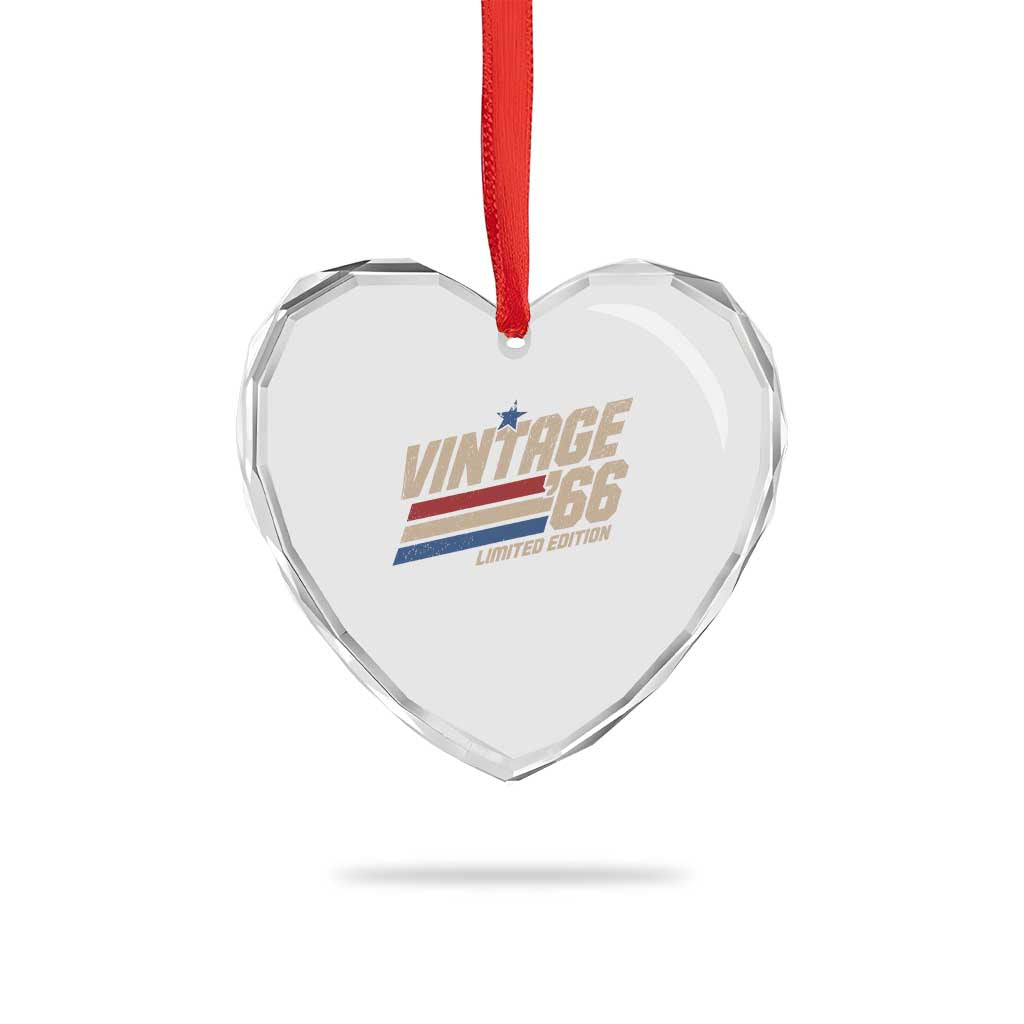 60th Birthday Heart Crystal Glass Ornament Vintage 1966 60 Years Old Birthday USA Stripes TS11 Print Your Wear