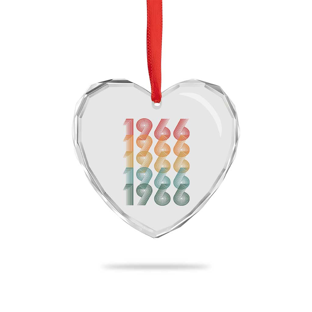 60th Birthday Heart Crystal Glass Ornament Vintage 1966 Retro 60 Years Old Birthday TS11 Print Your Wear