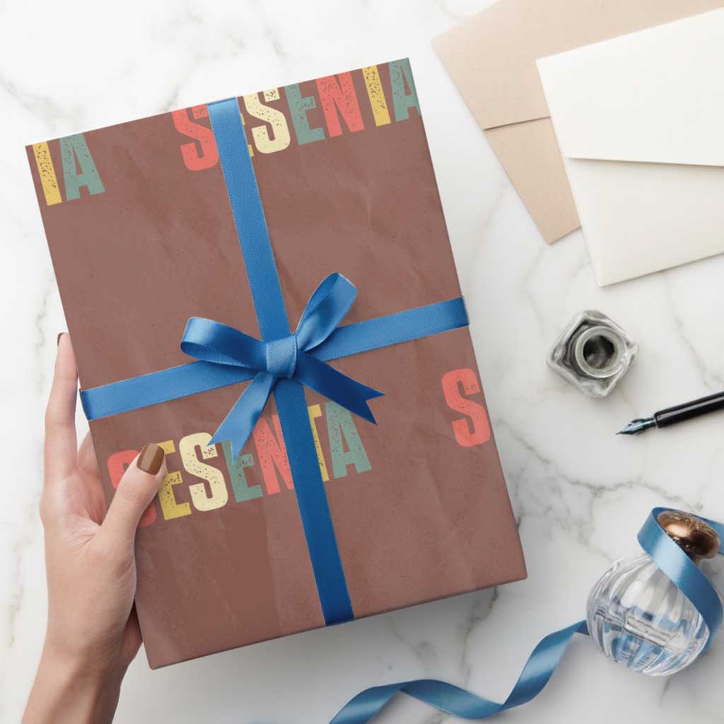 60th Birthday Sesenta Wrapping Paper Roll Spanish Mexican 60 Years Old Bday TS11 Mocha Print Your Wear