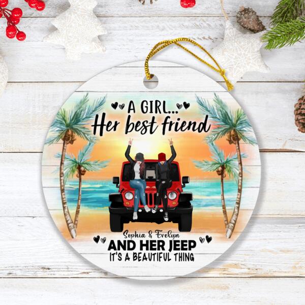 Personalized Jeep Besties Ornaments Off Road Gift For Best Friends A Girl... Her Best Friend CTM Ornament Custom - Printyourwear