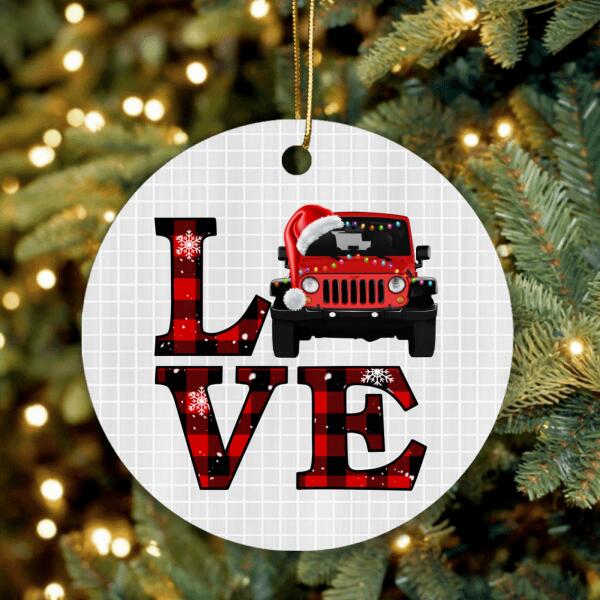 Personalized JP Ornaments Christmas Love Off Road Car CTM Ornament Custom - Printyourwear