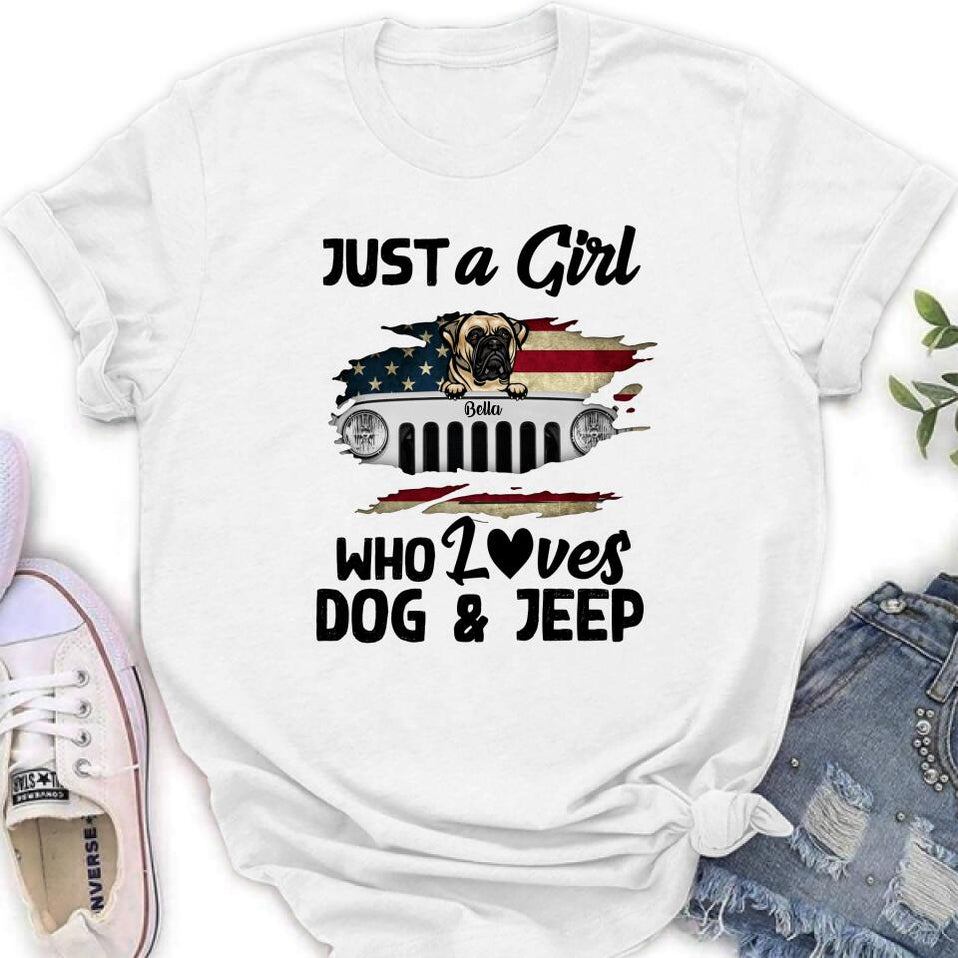Custom JP T Shirt Dog and Off Road Up to 4 Dogs Best Gift For Dog Lovers Just A Girl Who Loves Dog CTM Youth Custom - Printyourwear