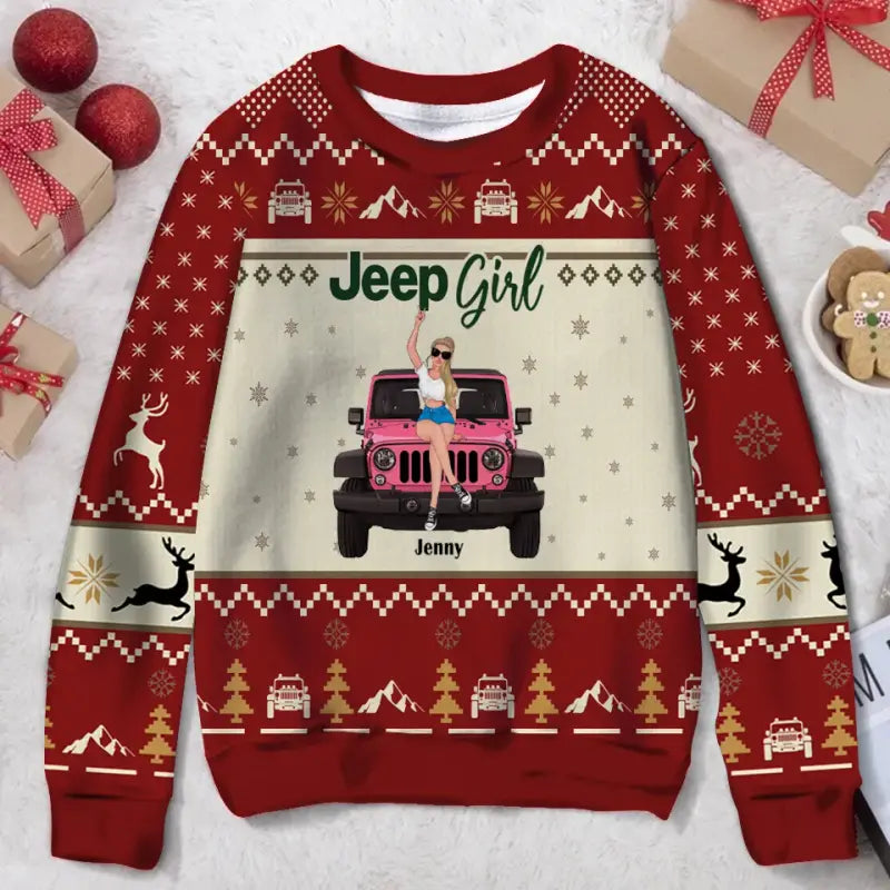 Personalized JP Ugly Christmas Sweater JP Girl The Best Women Drive JPs CTM Kid Custom - Printyourwear