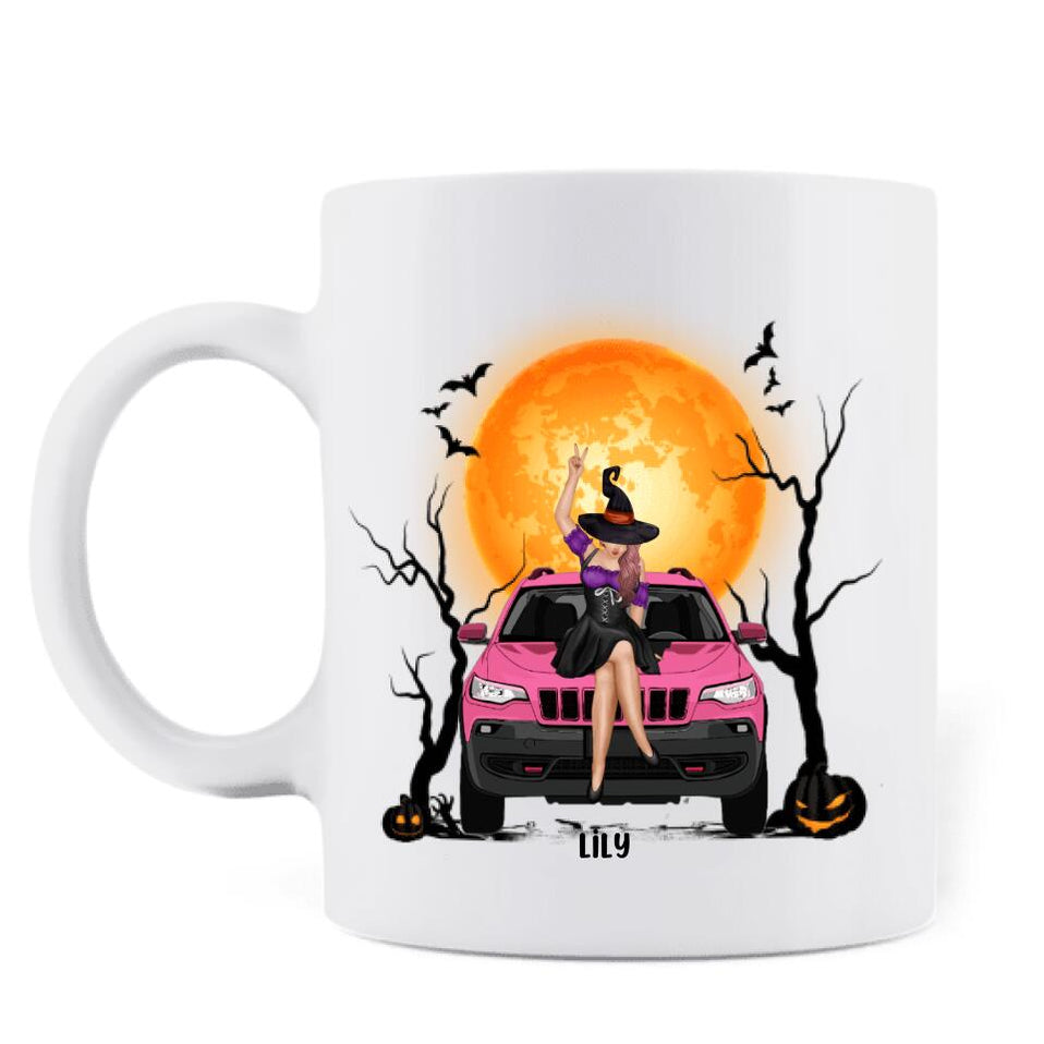 Personalized JP Off Road Witch Mug Halloween Gift For Girl My Broom Broke CTM Custom - Printyourwear