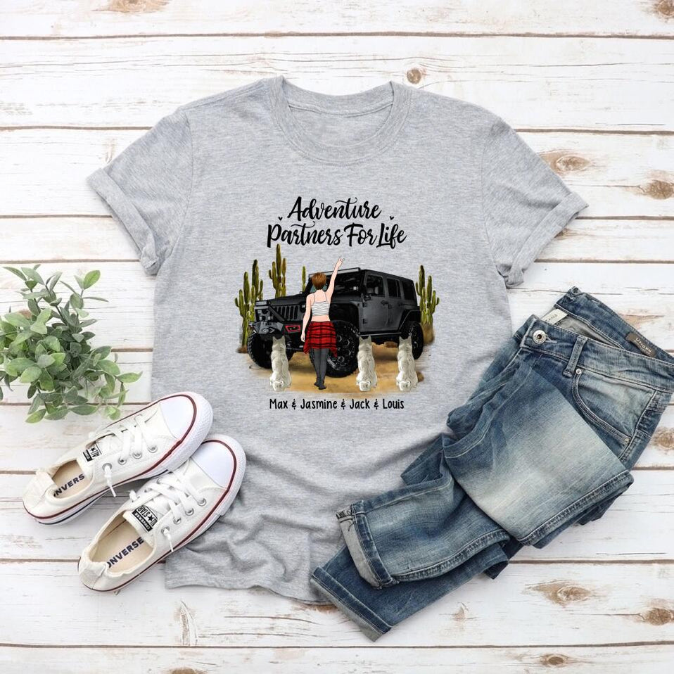 Custom JP T Shirt Partners For Life For Adventure Girl, Dogs and Car Lovers CTM Custom - Printyourwear