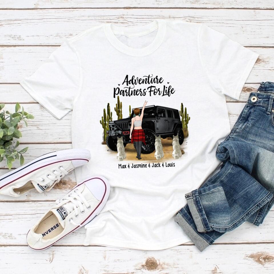 Custom JP T Shirt Partners For Life For Adventure Girl, Dogs and Car Lovers CTM Youth Custom - Printyourwear