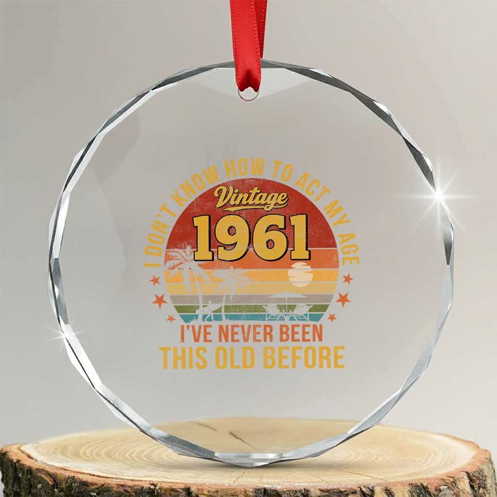65th Birthday Vintage 1961 Crystal Glass Ornament I Dont Know How To Act My Age Ive Never Been This Old Before