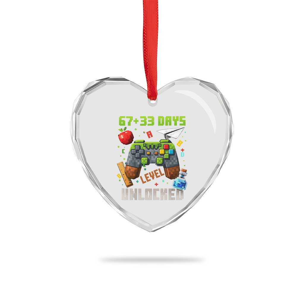 67 33 100 Days Level Unlocked Heart Crystal Glass Ornament Gaming 100th Day of School Boys Kid TS10 Print Your Wear