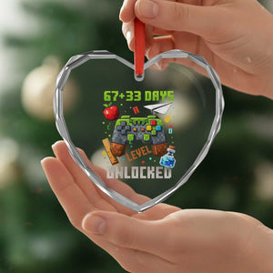 67 33 100 Days Level Unlocked Heart Crystal Glass Ornament Gaming 100th Day of School Boys Kid TS10 Print Your Wear