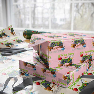 67 33 100 Days Level Unlocked Wrapping Paper Roll Gaming 100th Day of School Boys Kid TS10 Light Pink Print Your Wear