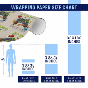 67 33 100 Days Level Unlocked Wrapping Paper Roll Gaming 100th Day of School Boys Kid TS10 Print Your Wear
