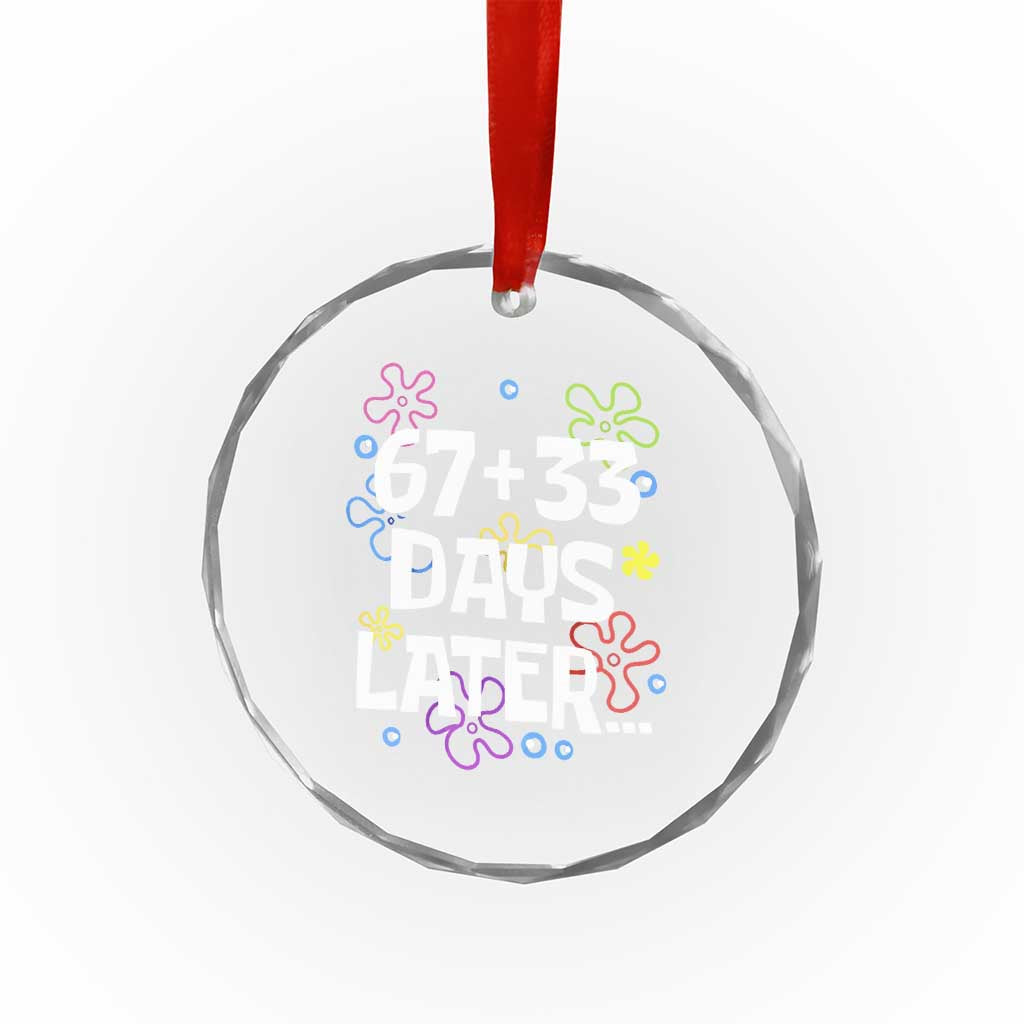 67 33 One Hundred Days Later Crystal Glass Ornament Funny 100th Day of School Flowers TS10 Print Your Wear