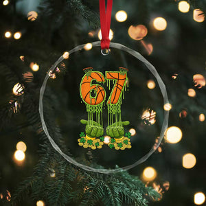 67 Basketball St Patricks Day Crystal Glass Ornament Funny Six Seven Gen Alpha Meme Drip TS14 Print Your Wear