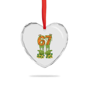 67 Basketball St Patricks Day Heart Crystal Glass Ornament Funny Six Seven Gen Alpha Meme Drip TS14 Print Your Wear