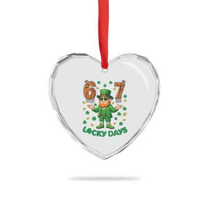 67 Basketball St Patricks Day Heart Crystal Glass Ornament Funny Six Seven Leprechaun Meme TS14 Print Your Wear