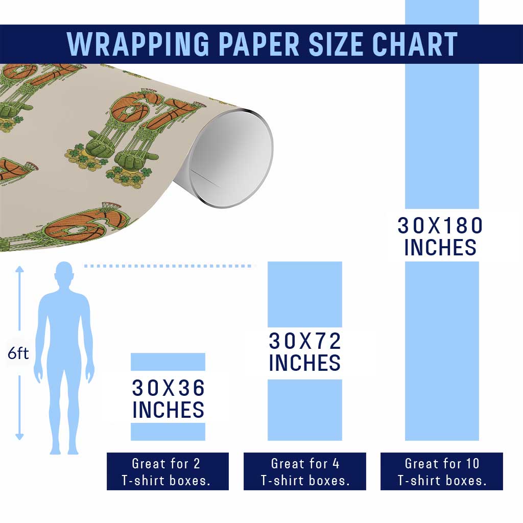 67 Basketball St Patricks Day Wrapping Paper Roll Funny Six Seven Gen Alpha Meme Drip TS14 Print Your Wear