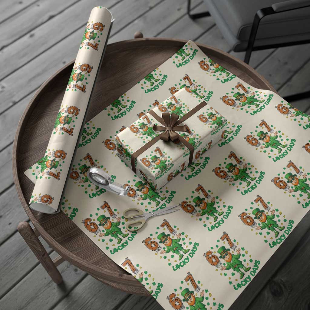 67 Basketball St Patricks Day Wrapping Paper Roll Funny Six Seven Leprechaun Meme TS14 Beige Print Your Wear