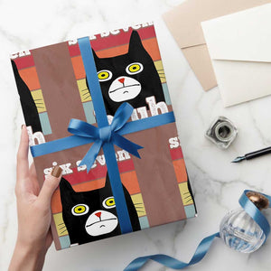 67 Bruh Meme Wrapping Paper Roll Funny Six Seven Black Cat TS14 Mocha Print Your Wear