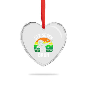 67 Bruh St Patricks Day Heart Crystal Glass Ornament Funny Six Seven Boys Kids Dabbing Meme TS14 Print Your Wear