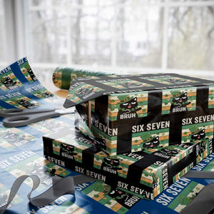 67 Bruh St Patricks Day Wrapping Paper Roll Funny Cat Bruh Six Seven Meme TS14 Black Print Your Wear