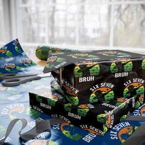 67 Bruh St Patricks Day Wrapping Paper Roll Funny Six Seven Boys Kids Dabbing Meme TS14 Black Print Your Wear