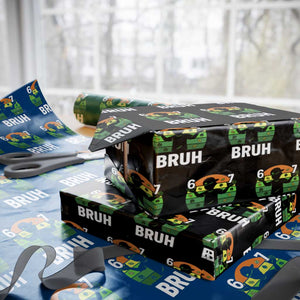 67 Bruh St Patricks Day Wrapping Paper Roll Funny Six Seven Boys Kids Meme TS14 Black Print Your Wear