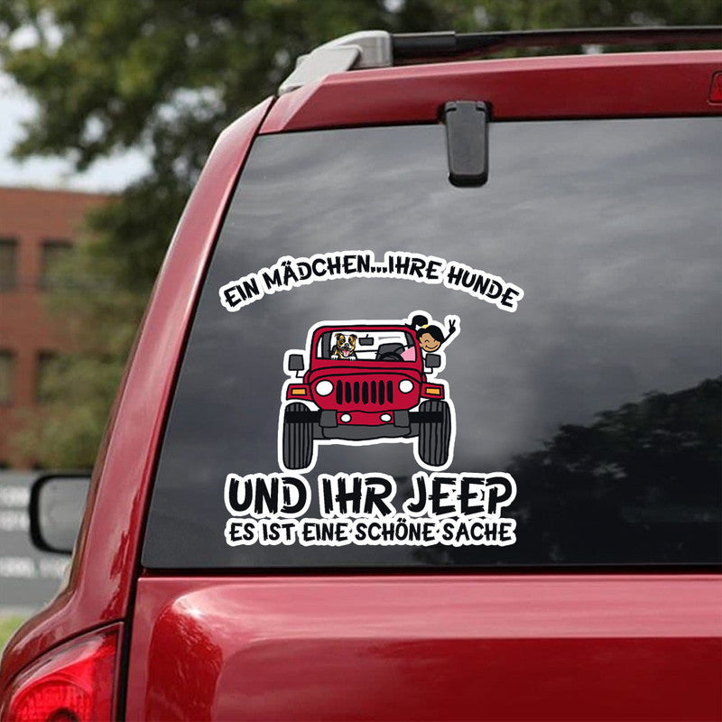 Personalized JP Girl Decal Dog Its A Beautiful Thing Deutsch Vibes CTM package 13x13cm Custom - Printyourwear