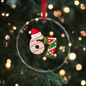 67 Christmas Crystal Glass Ornament Funny Six Seven 6 7 Meme Pajamas Gen Alpha Slang TS10 Print Your Wear