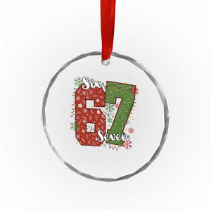67 Christmas Crystal Glass Ornament Funny Six Seven Meme Gen Alpha Slang Snowflake TS11 Print Your Wear