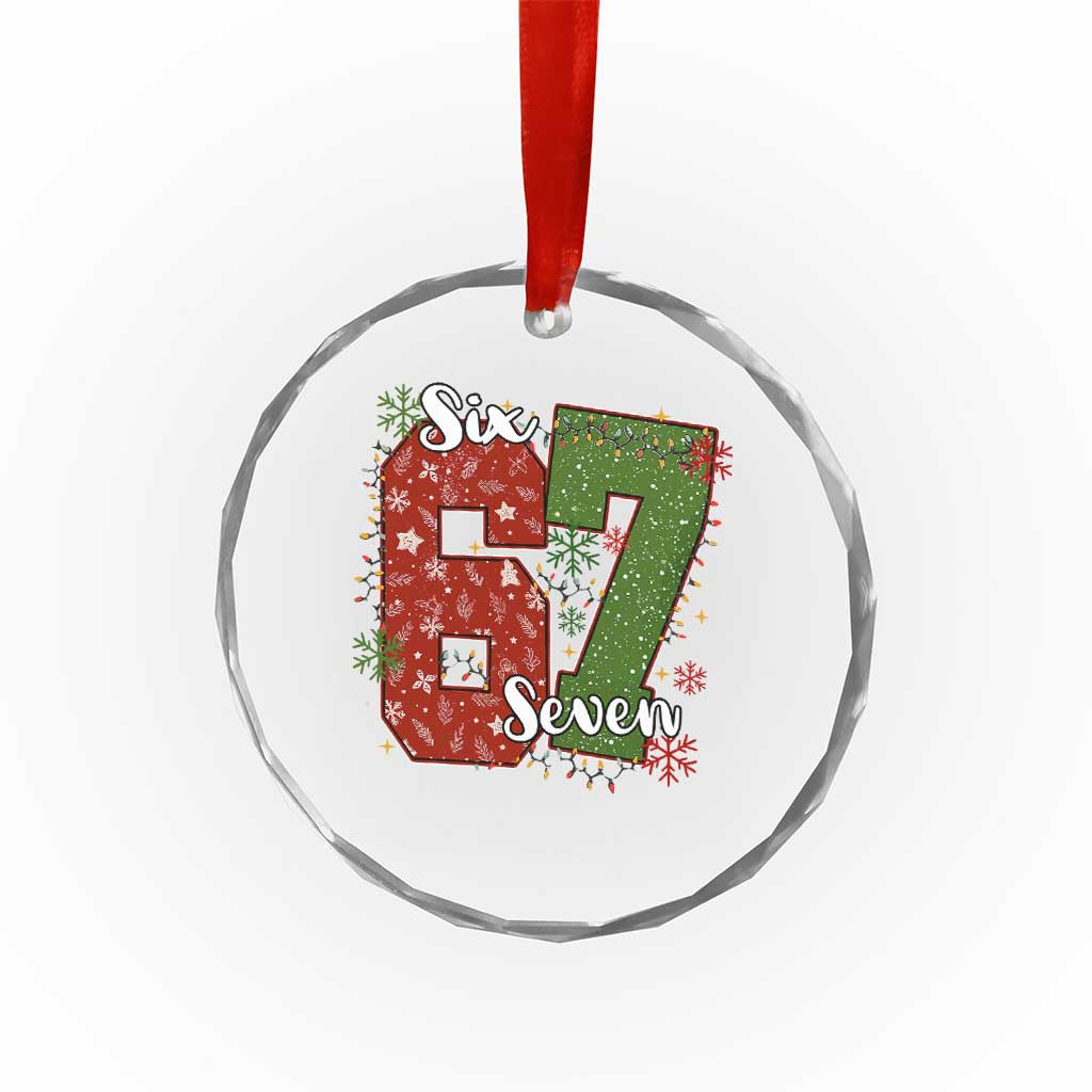 67 Christmas Crystal Glass Ornament Funny Six Seven Meme Gen Alpha Slang Snowflake TS11 Print Your Wear