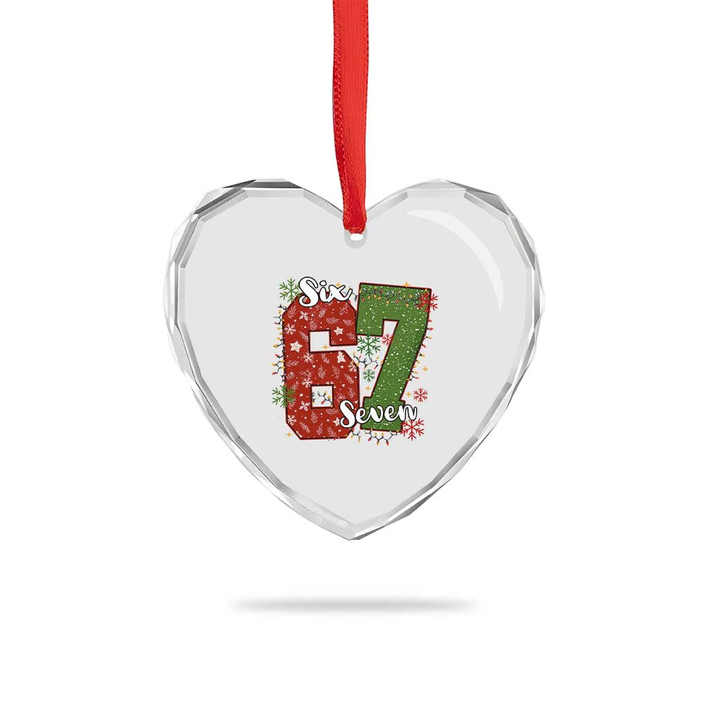 67 Christmas Heart Crystal Glass Ornament Funny Six Seven Meme Gen Alpha Slang Snowflake TS11 Print Your Wear