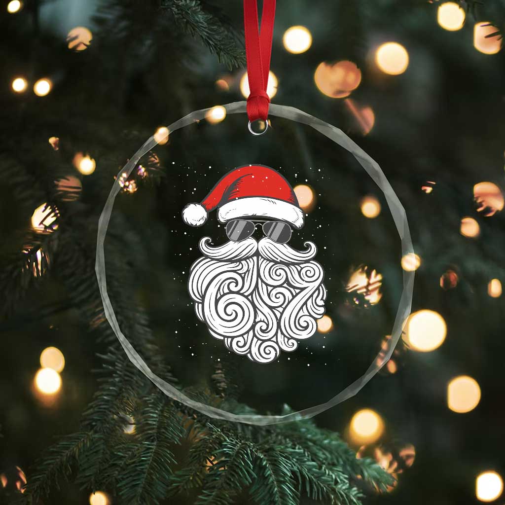 67 Christmas Santa Crystal Glass Ornament 6 7 Meme Pajamas Holiday Gen Alpha Slang Teen TS10 Print Your Wear