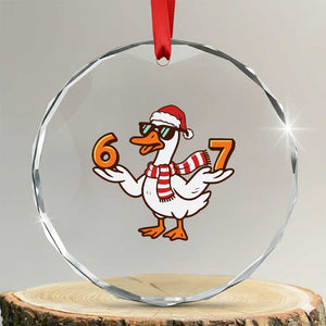 67 Christmas Silly Goose Crystal Glass Ornament 6 7 Meme Funny Six Seven Gen Alpha Slang TS10 Transparent Glass 3'' Circle Print Your Wear
