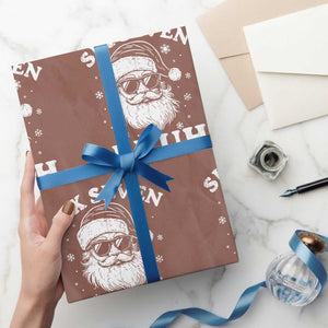 67 Christmas Six Seven Bruh Wrapping Paper Roll Funny Santa 6 7 Meme TS10 Mocha Print Your Wear