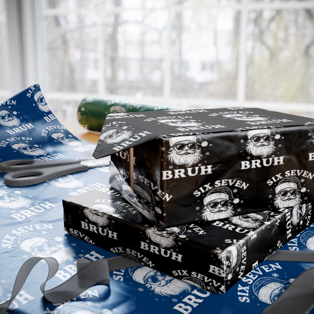 67 Christmas Six Seven Bruh Wrapping Paper Roll Funny Santa 6 7 Meme TS10 Black Print Your Wear