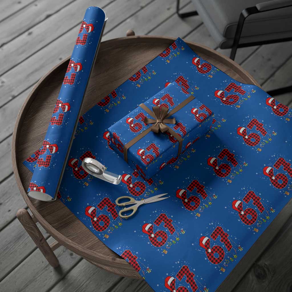 67 Christmas Wrapping Paper Roll Funny Six Seven 6 7 Meme Gen Alpha Slang TS10 Blue Print Your Wear