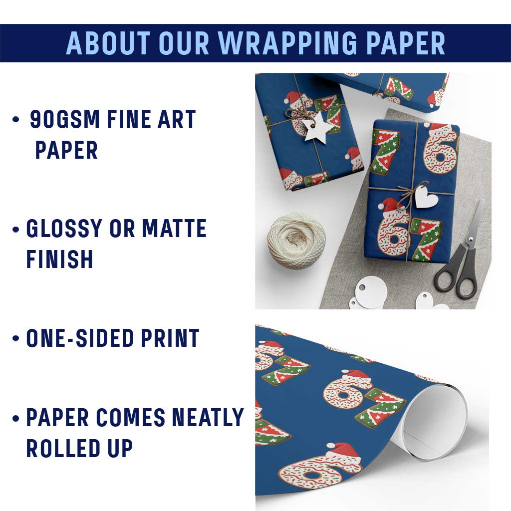 67 Christmas Wrapping Paper Roll Funny Six Seven 6 7 Meme Pajamas Gen Alpha Slang TS10 Print Your Wear