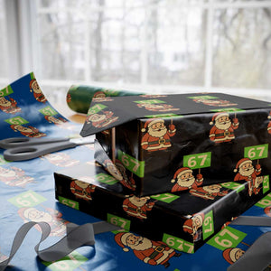 67 Christmas Wrapping Paper Roll Funny Six Seven Meme Brainrot Santa Claus Boys TS10 Black Print Your Wear