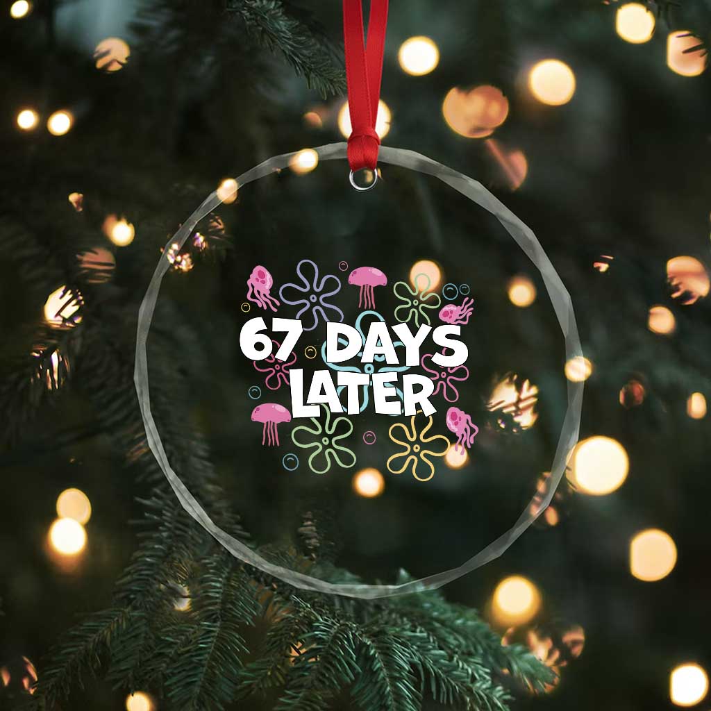 67 Days Later Crystal Glass Ornament Funny Six Seven 6 7 Meme Gen Alpha Slang Teacher Student TS10 Print Your Wear