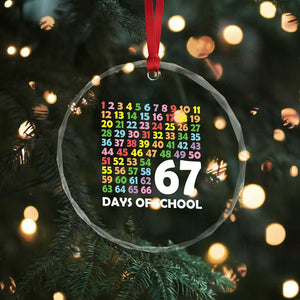 67 Days of School Crystal Glass Ornament Colorful Countdown Grid Milestone Classroom Fun TS02 Print Your Wear