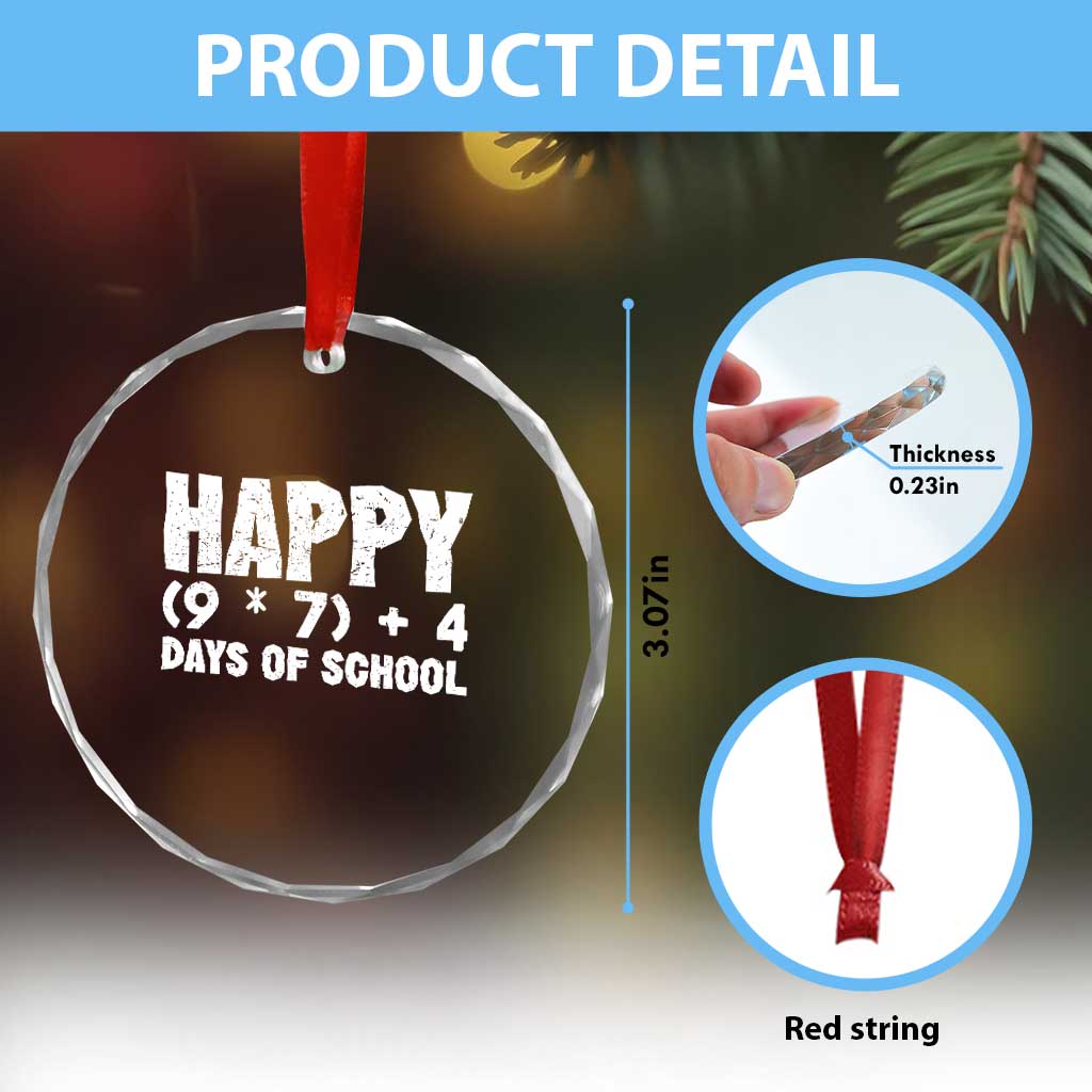 67 Days Of School Crystal Glass Ornament Do The Math 67 Meme Funny Six Seven Teacher TS10 Print Your Wear