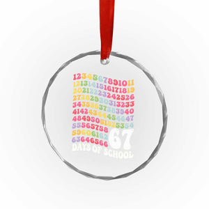 67 Days of School Crystal Glass Ornament Funny Six Seven Meme Teacher Student Gen Alpha Slang TS10 Print Your Wear