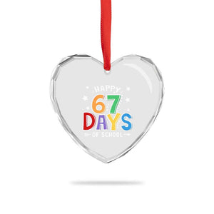 67 Days of School Heart Crystal Glass Ornament Funny Meme Teacher Student 67th Day TS10 Print Your Wear