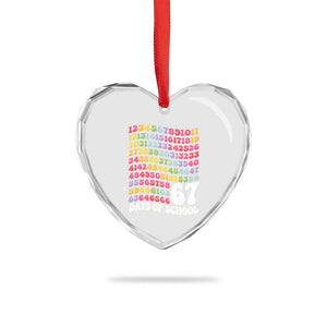 67 Days of School Heart Crystal Glass Ornament Funny Six Seven Meme Teacher Student Gen Alpha Slang TS10 Print Your Wear