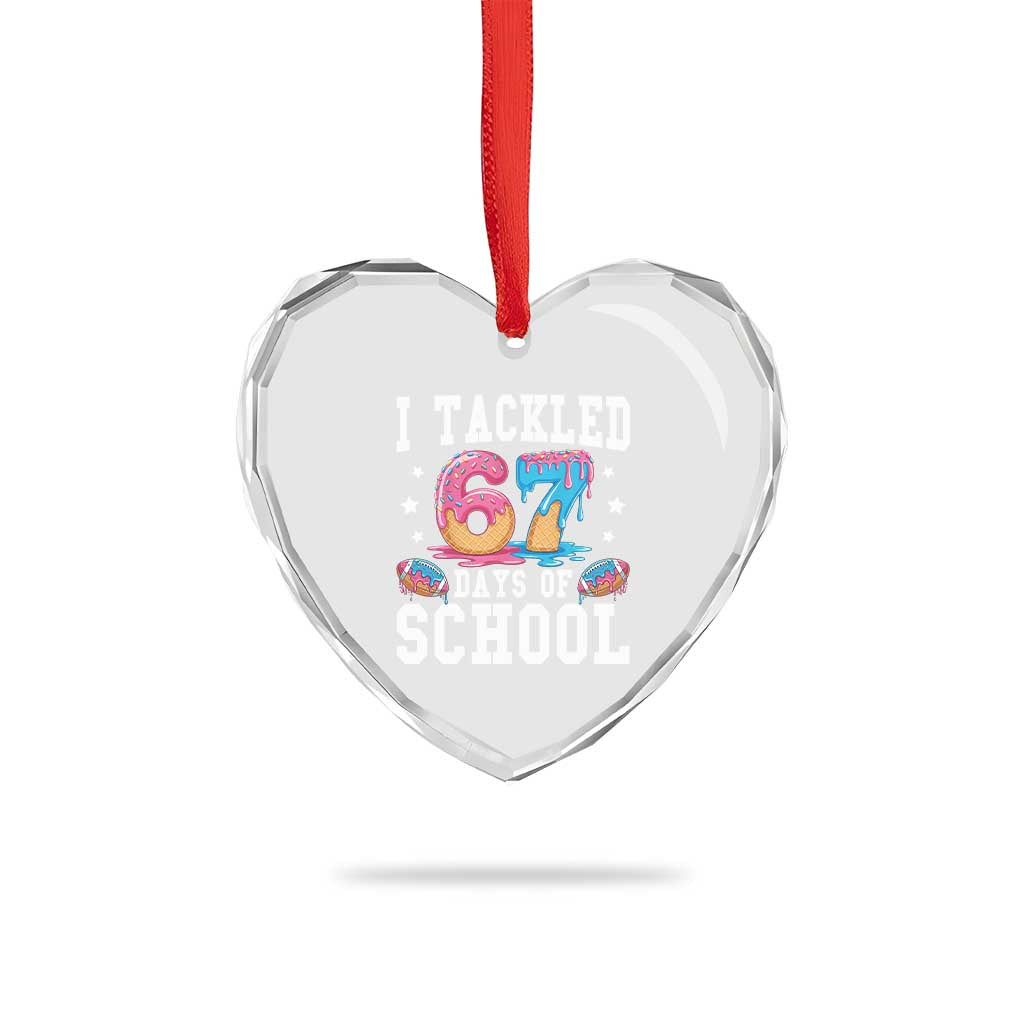 67 Days Of School Heart Crystal Glass Ornament Six Seven Sports American Football Ice Cream Drip TS14 Print Your Wear