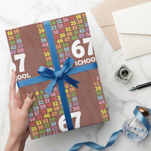 67 Days of School Wrapping Paper Roll Colorful Countdown Grid Milestone Classroom Fun TS02 Mocha Print Your Wear