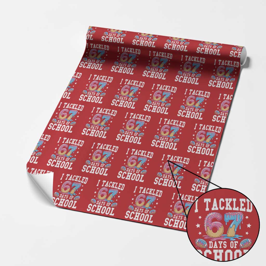 67 Days Of School Wrapping Paper Roll Six Seven Sports American Football Ice Cream Drip TS14 Red Print Your Wear