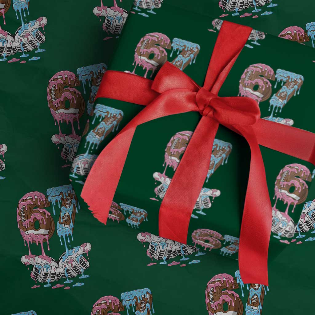 67 Football Meme Wrapping Paper Roll Six Seven Sports American Football Ice Cream Drip TS14 Green Print Your Wear