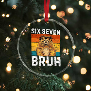 67 Groundhog Meme Crystal Glass Ornament Funny Six Seven Bruh Groundhog Day TS14 Print Your Wear